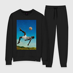 Костюм хлопковый женский Удар Пеле, цвет: черный