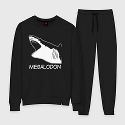 Костюм хлопковый женский Пасть мегалодона, цвет: черный
