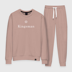 Костюм хлопковый женский Kingsman - логотип, цвет: пыльно-розовый