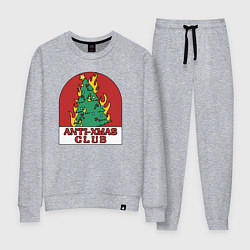 Костюм хлопковый женский Anti xmas club, цвет: меланж