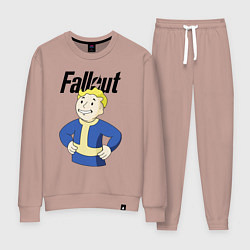 Костюм хлопковый женский Fallout blondie boy, цвет: пыльно-розовый