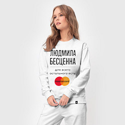 Костюм хлопковый женский Людмила бесценна, для всего остального есть Мастер, цвет: белый — фото 2