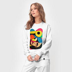 Костюм хлопковый женский Поп-арт в стиле Пабло Пикассо, цвет: белый — фото 2