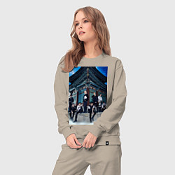 Костюм хлопковый женский Stray Kids Thunderous, цвет: миндальный — фото 2