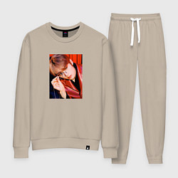Костюм хлопковый женский Lee Know Stray Kids Circus, цвет: миндальный