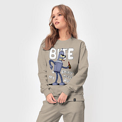 Костюм хлопковый женский Bender shiny ass, цвет: миндальный — фото 2