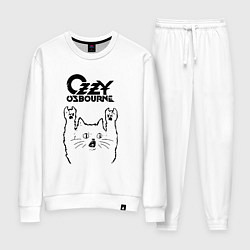 Костюм хлопковый женский Ozzy Osbourne - rock cat, цвет: белый