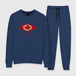 Костюм хлопковый женский Флаг Канады хоккей, цвет: тёмно-синий