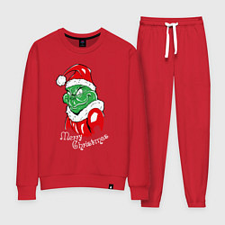 Костюм хлопковый женский Merry Christmas, Santa Claus Grinch, цвет: красный