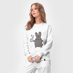 Костюм хлопковый женский Чайный кролик, цвет: белый — фото 2