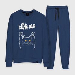 Костюм хлопковый женский Blink 182 rock cat, цвет: тёмно-синий