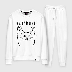 Костюм хлопковый женский Paramore - rock cat, цвет: белый