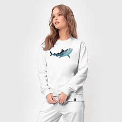 Костюм хлопковый женский Realistic shark, цвет: белый — фото 2