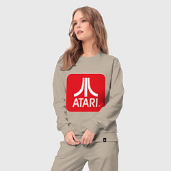 Костюм хлопковый женский Atari logo, цвет: миндальный — фото 2