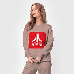 Костюм хлопковый женский Atari logo, цвет: пыльно-розовый — фото 2