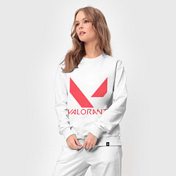 Костюм хлопковый женский Valorant - logo, цвет: белый — фото 2