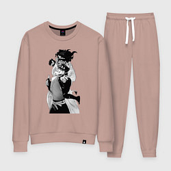 Костюм хлопковый женский Джотаро и платиновая звезда, цвет: пыльно-розовый