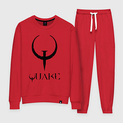 Костюм хлопковый женский Quake I logo, цвет: красный
