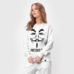 Костюм хлопковый женский Guy Fawkes - resist, цвет: белый — фото 2