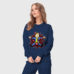 Костюм хлопковый женский Vault boy caps, цвет: тёмно-синий — фото 2