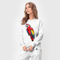 Костюм хлопковый женский Попугай Ара на жердочке, цвет: белый — фото 2