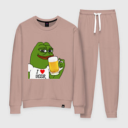 Костюм хлопковый женский Drink Pepe, цвет: пыльно-розовый