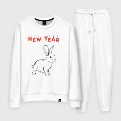 Костюм хлопковый женский New year rabbit, цвет: белый
