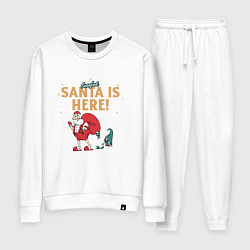 Костюм хлопковый женский Careful Santa is here, цвет: белый
