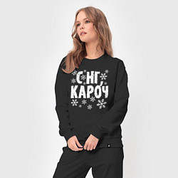 Костюм хлопковый женский С Нг, кароч, цвет: черный — фото 2