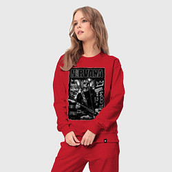 Костюм хлопковый женский Nirvana grunge 2022, цвет: красный — фото 2