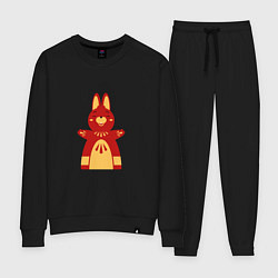 Костюм хлопковый женский Red bunny, цвет: черный