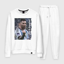 Костюм хлопковый женский Viva la Argentina - Lionel Messi - world champion, цвет: белый
