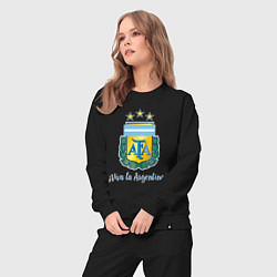 Костюм хлопковый женский Эмблема федерации футбола Аргентины, цвет: черный — фото 2