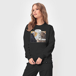 Костюм хлопковый женский Средневековье твоя зарплата - ветка, цвет: черный — фото 2