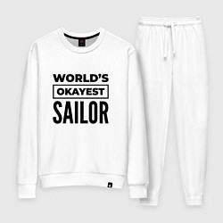 Костюм хлопковый женский The worlds okayest sailor, цвет: белый