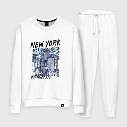 Костюм хлопковый женский New York Нью-Йорк, цвет: белый