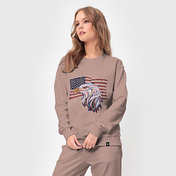 Костюм хлопковый женский American eagle, цвет: пыльно-розовый — фото 2