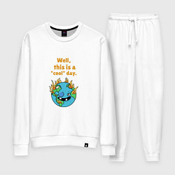 Костюм хлопковый женский Well this is a cool day, цвет: белый