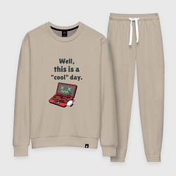 Костюм хлопковый женский Well this is a cool day, цвет: миндальный
