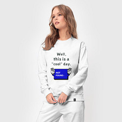 Костюм хлопковый женский Well this is a cool day, цвет: белый — фото 2