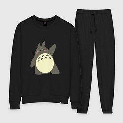 Костюм хлопковый женский Hello Totoro, цвет: черный