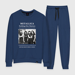 Костюм хлопковый женский Metallica рок группа, цвет: тёмно-синий