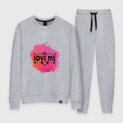 Костюм хлопковый женский Love me дудл, цвет: меланж