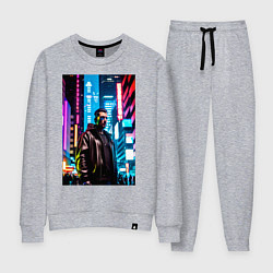 Костюм хлопковый женский Синтвейв Cyberpunk 2, цвет: меланж