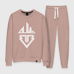 Костюм хлопковый женский Big bang white logo, цвет: пыльно-розовый