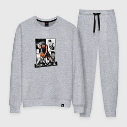 Костюм хлопковый женский Дайки Аоминэ на фоне манги, цвет: меланж