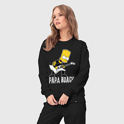 Костюм хлопковый женский Papa Roach Барт Симпсон рокер, цвет: черный — фото 2