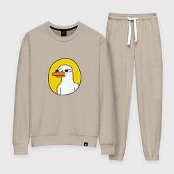 Костюм хлопковый женский Серьезный гусь, цвет: миндальный