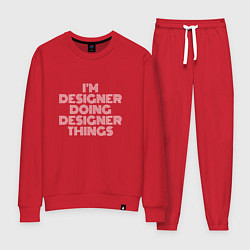 Костюм хлопковый женский Im designer doing designer things, цвет: красный