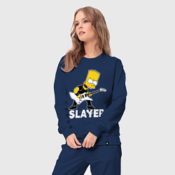Костюм хлопковый женский Slayer Барт Симпсон рокер, цвет: тёмно-синий — фото 2
